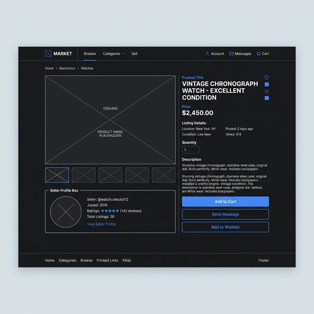Listing detail page